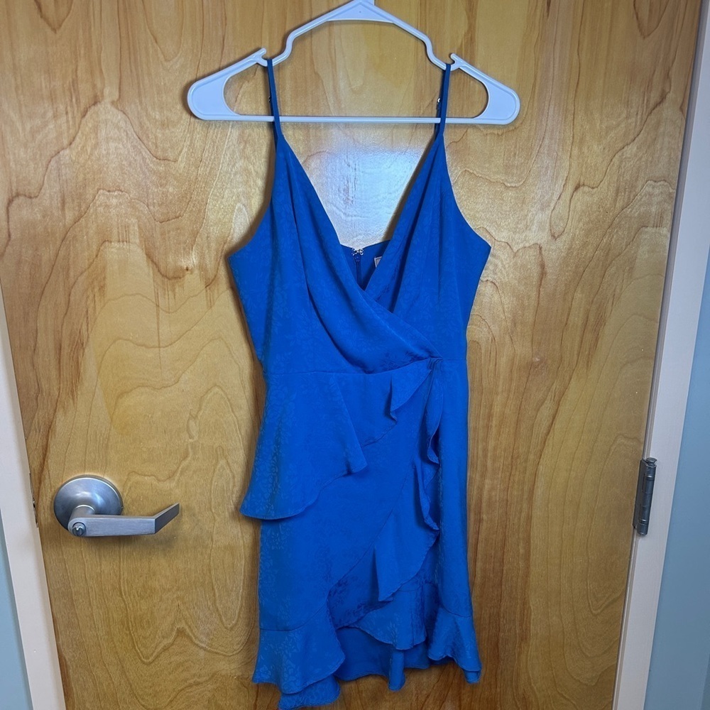 Elegant Blue Ruffle Dress